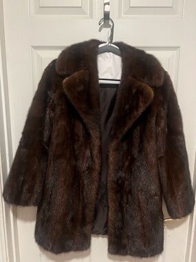 Women's Brown Faux Fur Pea Coat - Elegant Winter Outerwear